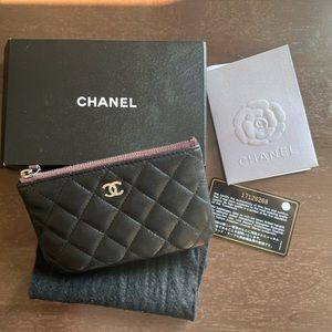 Chanel Interlocking CC Logo Leather Coin Pouch